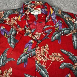 Paradise Found Shirt Mens 2XL Hawaiian Tropical Magnum Parrot Bird Floral Aloha